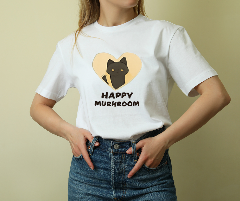 "Happy Murhroom Cat Tee"