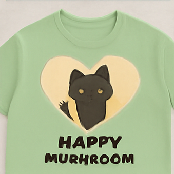 "Happy Murhroom Cat Tee"